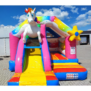 Unicorn springkussen huren